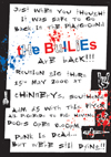 The Bullies + Sam Atkins - Live at Chinnery's - 15.05.08 - Poster (Back)