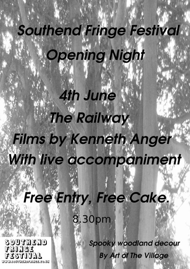 Southend Fringe Festival Opening Night, June 4th 2010 - The Railway Hotel - Poster