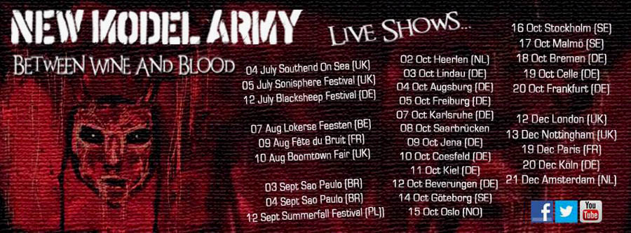 New Model Army - 'Between Wine and Blood' - 2014 Tour Dates - Advert