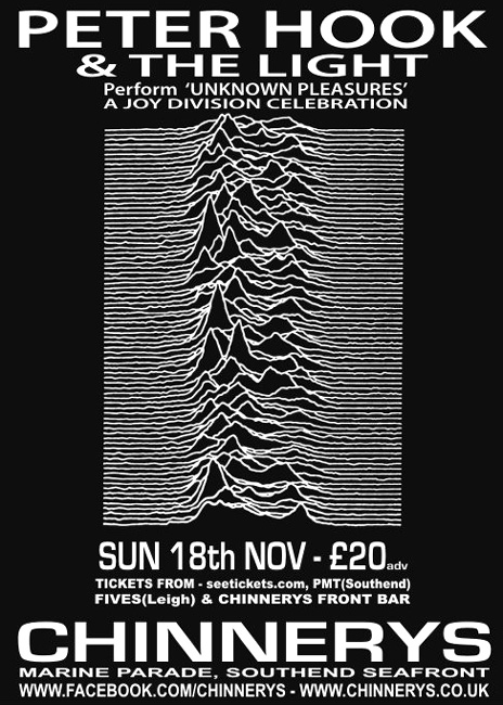 Peter Hook & The Light + Tiny Phillips - Live at Chinnerys, Southend-on-Sea, Essex - Sunday November 18th, 2012 - Poster