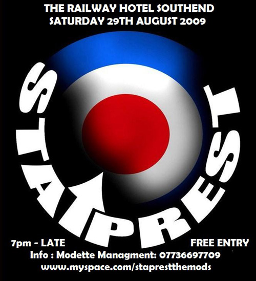 Sta-Prest - Live at The Railway Hotel - 29.08.09 - Poster