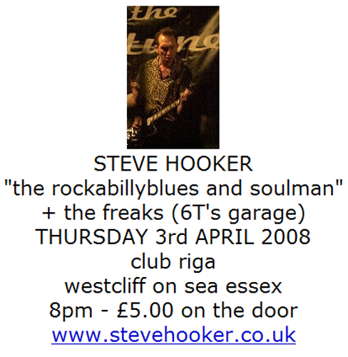 Steve Hooker Trio + The Freaks - Live at Club Riga - 03.04.08 - E-Flyer