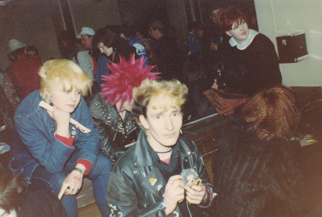 Chelmsford Punks - Karen, Claire, John and Carol in Customs in Belgium 20.02.82