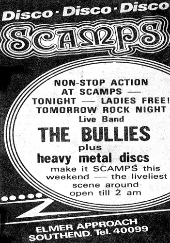 The Bullies - Live at Scamps - Press Advertisement - 1981