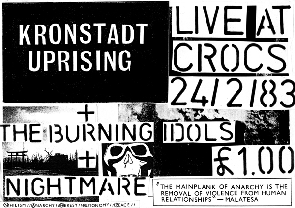 The Kronstadt Uprising + The Burning Idols + Nightmare - Live at Crocs 24.02.83 - Poster
