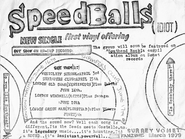Speedball (ex-Idiot) - Live Dates Flyer - 1979