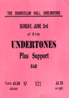 The Undertones / Shake - Live at The Chancellor Hall, Chelmsford - 03.06.79 - Ticket