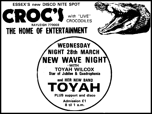 Toyah - Live at Crocs - 28.03.79 - Press Advert
