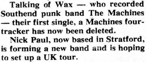 The Machines - Evening Echo News Report - 1978