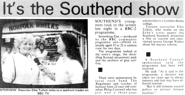 Something Else TV Programme - Southend Edition - Evening Echo - Article #2