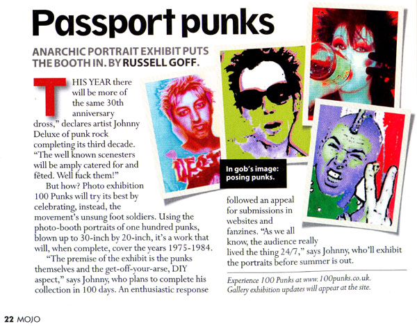Article in Mojo Magazine, P22 - August 2006