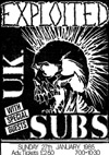 The Exploited + UK Subs - Live at The Queens Hotel - 27.01.85 (Re-Scheduled to 03.02.85) - Flyer