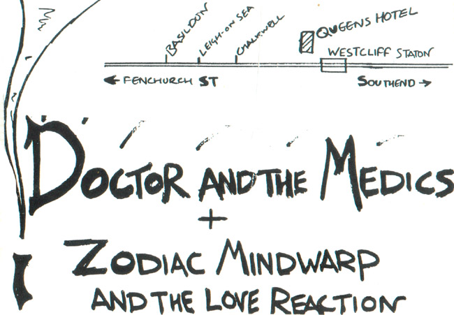 Doctor and The Medics + Zodiac Mindwarp & The Love Reaction + The Ladykillers + DJ The Dream Maker - Live at The Queens Hotel - 27.03.86 - Flyer
