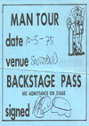 Man - Live at The Kursaal Ballroom - 10.05.75 - Backstage Pass