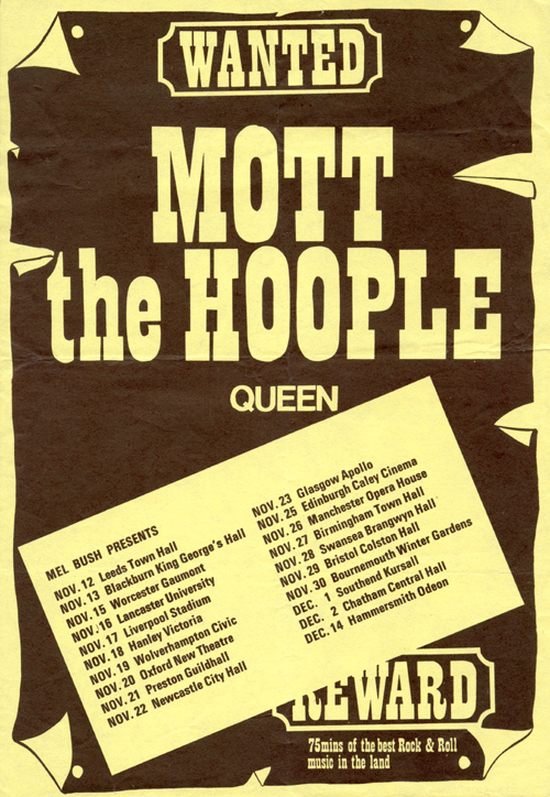 Mott The Hoople Tour - 1973 - Flyer