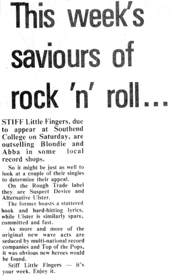 This Weeks Saviours of Rock and Roll - Echo - 01.03.79