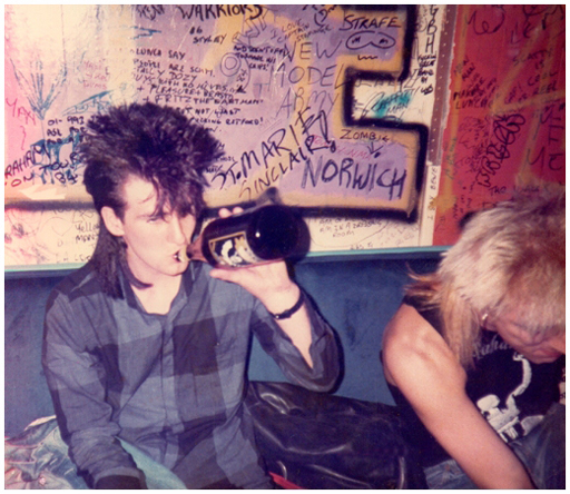 Andy and Rick backstage at Crocs -1984