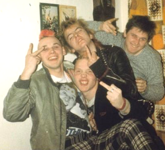 Mark, Paul, Bill and Lenny, Finchley Road Bedsit - February 1986