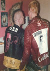 Nigel and Paul with jackets painted by Bill