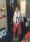 Lisa getting ready to be a Teddies Cheerleader (96. Queens Rd) - 1986
