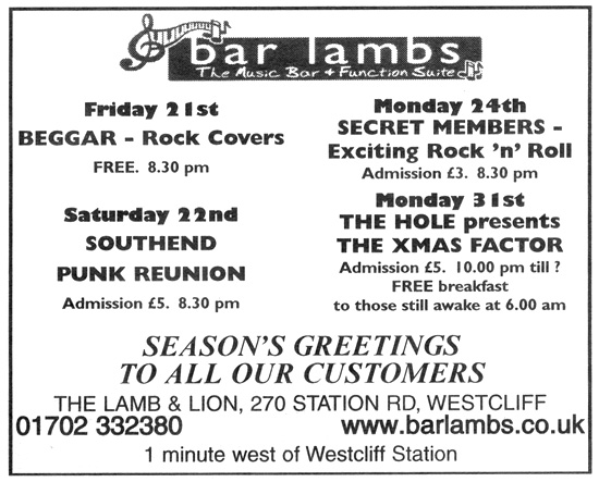 Evening Echo - Bar Lambs Advert - 21.12.07