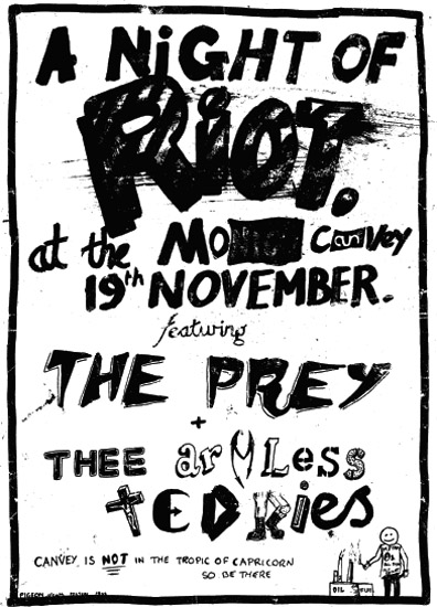 Live at The Monico, Canvey Island - 19.11.85 - Flyer