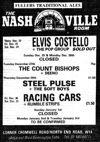 Deeno's Marvels - Live at The Nashville, London - Supporting The Count Bishops - December 27th 1977 - Add