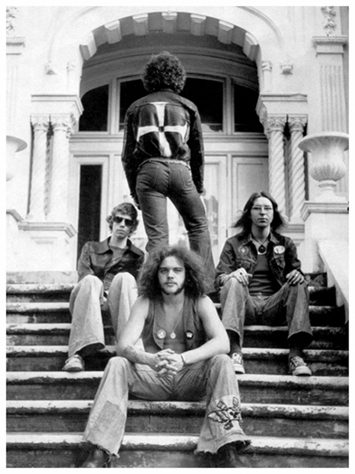 'Raw Power' - L-R: Steve Reddihough, Nick Paul (Back to Camera), Gary Purkiss and Tony Gower - 1975