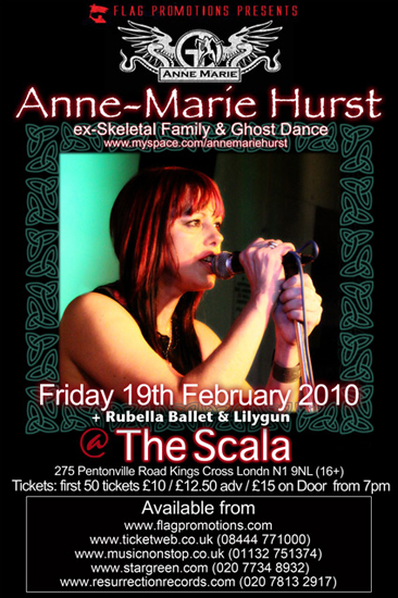 Anne-Marie Hurst + Rubella Ballet + Lilygun + Nessus Red - Live at The Scala, Friday February 19th, 2010
