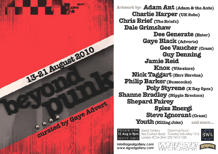'Beyond Punk' - Curated by Gaye Advert - August 13th - August 21st 2010, Signal Gallery, London