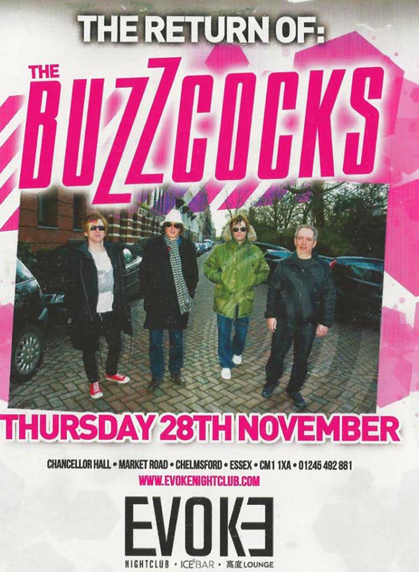 Buzzcocks + Mandeville + DJ Dave Arscot - Live at Evoke Nightclub - Thursday November 28th, 2013