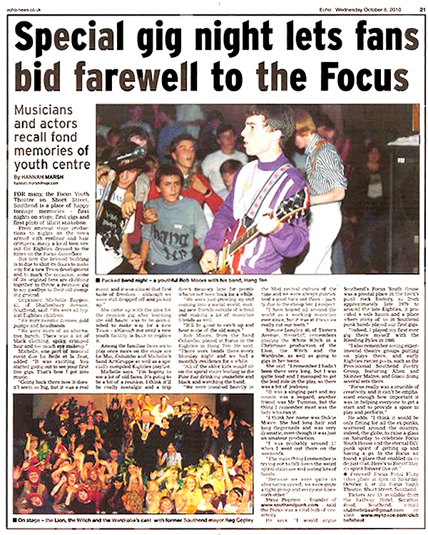 'Farewell Focus Youth Theatre' - 09.10.10 - Evening Echo Feature - Wednesday October 6th, 2010