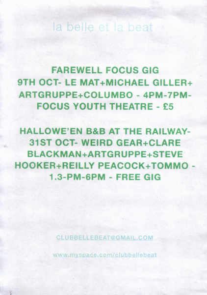 'Farewell Focus Youth Theatre' - 09.10.10 - Flyer