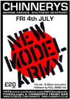New Model Army - Live at Chinnerys, Southend-on-Sea, Essex - Friday July 04th, 2014 - Poster