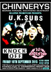 U.K. Subs + Knock Off + 16 Guns - Live at Chinnerys, Southend-on-Sea, Essex - Friday September 18th, 2015