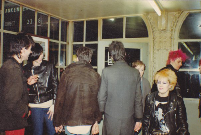 Chelmsford Punks - Chris, Dave, Neil, Lynda, Angie and Colin at Blankenberg Station 20.02.82