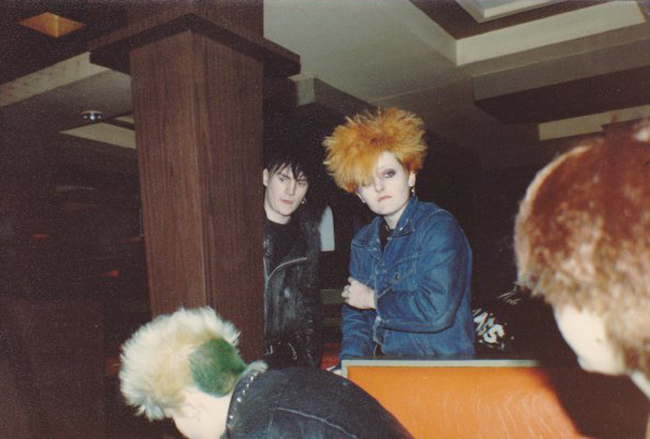 Chelmsford Punks - Kathy, Mould and Debbie in Bar in Ostend 20.02.82