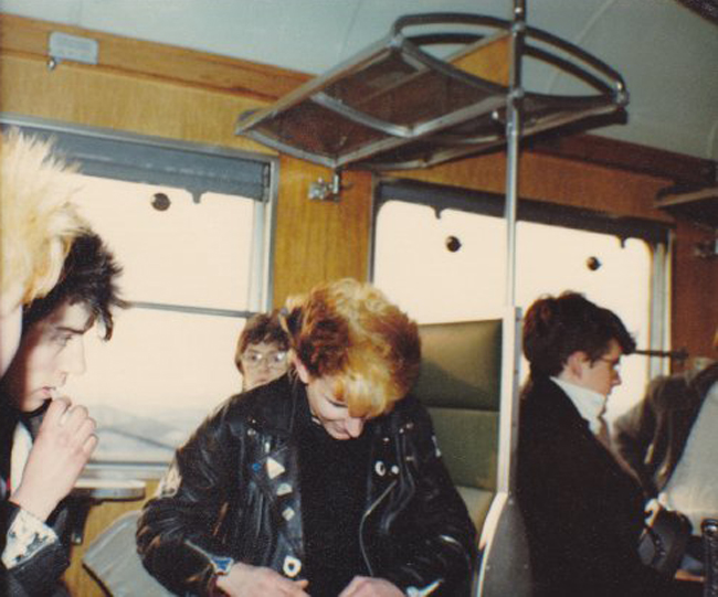 Chelmsford Punks - Keith on Train to Ostend, Belgium 20.02.82