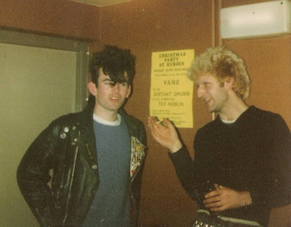 Chris and Roger (The poster behind them is advertising Vane at the Christmas Party) at Heroes, Chelmsford