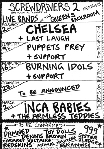 The Prey - Live at The Queens - 09.02.85 - Flyer #1