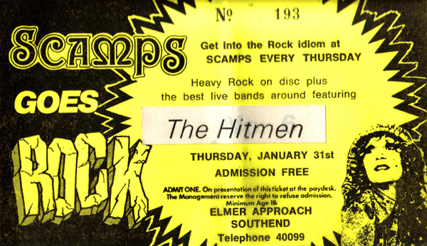 The Hitmen - Live at Scamps - 31.01.80 - Ticket