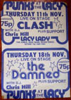 The Clash & The Damned - Live at The Lacy Lady, Ilford, UK - 1976 - Flyer