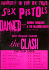 Anarchy in The UK Tour 1976 - The Sex Pistols, The Clash, The Damned and Johnny Thunders and The Heartbreakers - Colour Poster