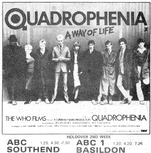 Quadrophenia at The ABC, Southend - Newspaper Advert