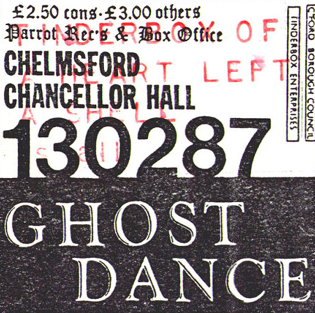 Ghost Dance + Blue Water + Gun Supper + Brother Sister - Live at The Chancellor Hall, 13.02.87 - Ticket