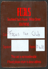 Focus Youth Centre - Membership Card - 1980 / 1981