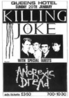 Killing Joke + Anorexic Dread - Live at The Queens Hotel - 20.01.85 - Flyer
