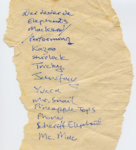 Janifacy Farm - Live at Scamps - 25.06.80 - Setlist