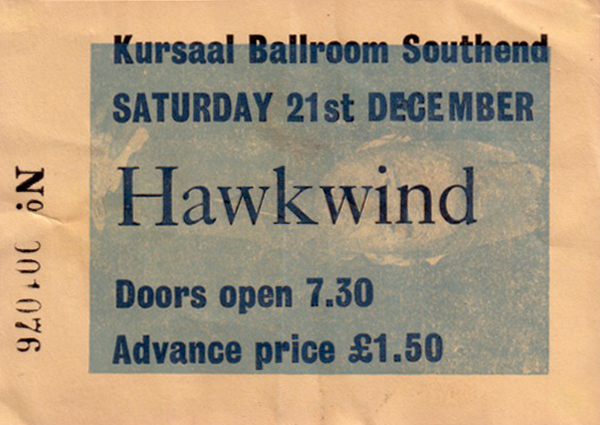 Hawkwind / Dr Feelgood - Live at The Kursaal Ballroom - 21.12.74 - Ticket