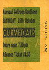 Curved Air - Live at The Kursaal Ballroom - 25.10.75 - Ticket
